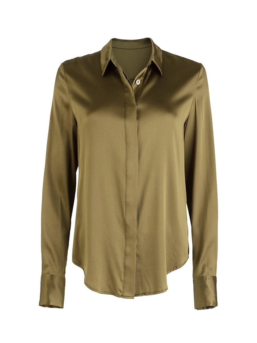Silk Blend Blouse Shirt