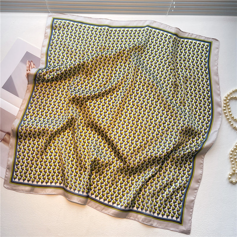Elegant Floral Silk Scarf - Square