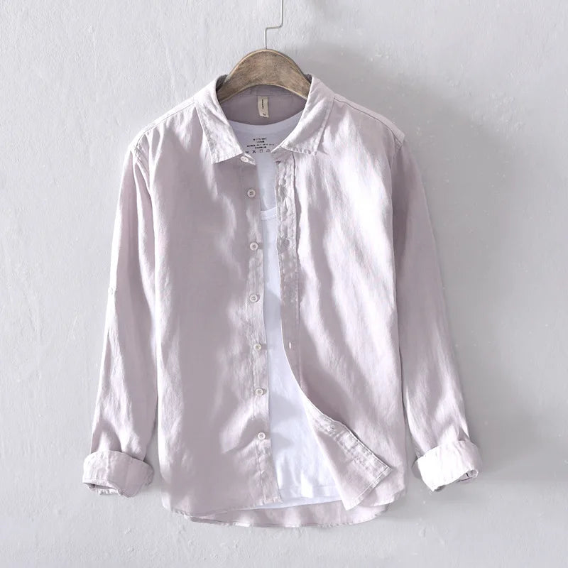 Unisex 100% Linen Long-Sleeved Shirt