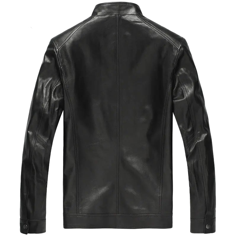 Black Genuine Sheepskin Leather Jacket