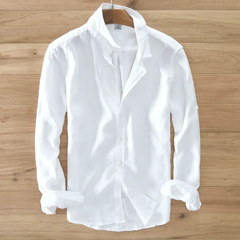 Unisex 100% Linen Long-Sleeved Shirt