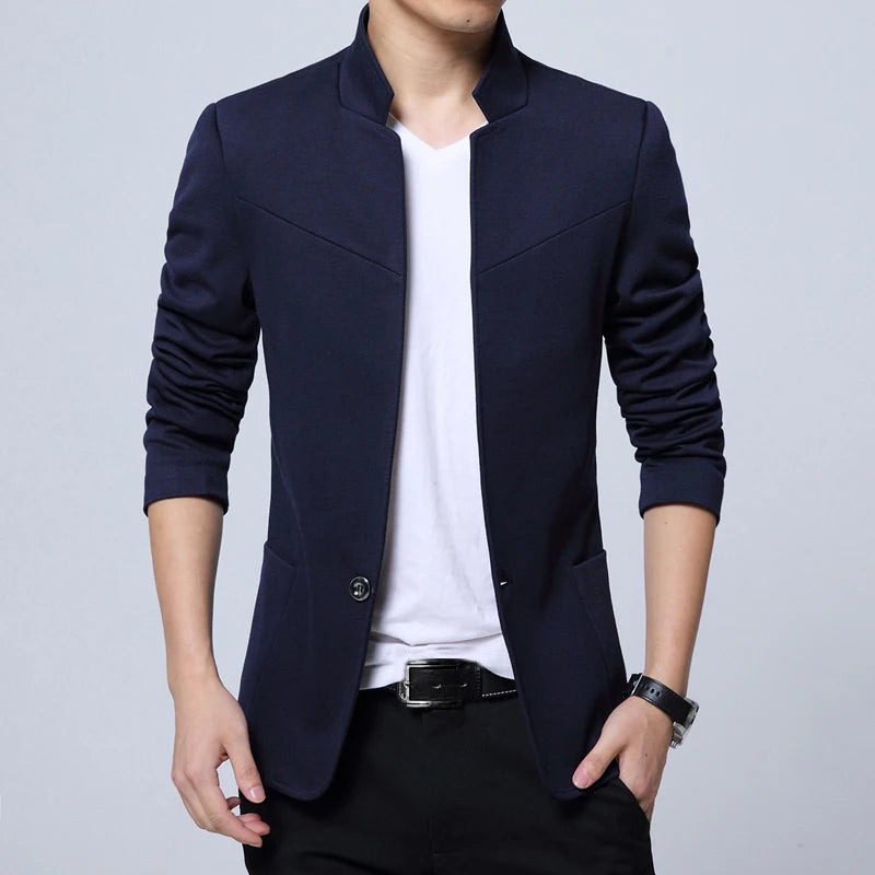 Stand Collar Slim Fit Blazers Jacket
