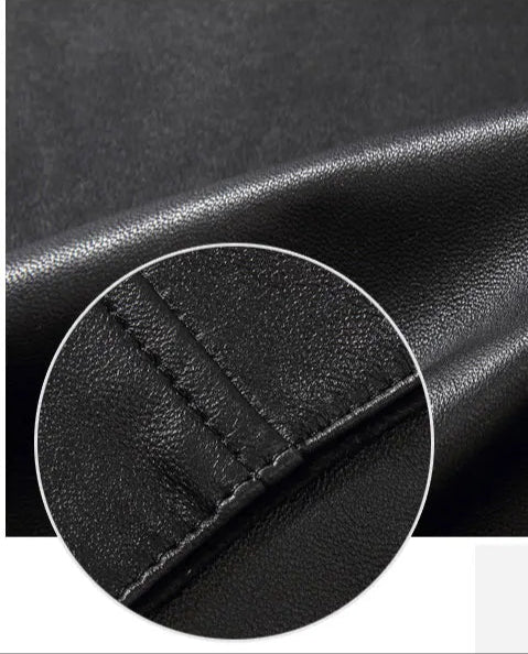 Black Genuine Sheepskin Leather Jacket