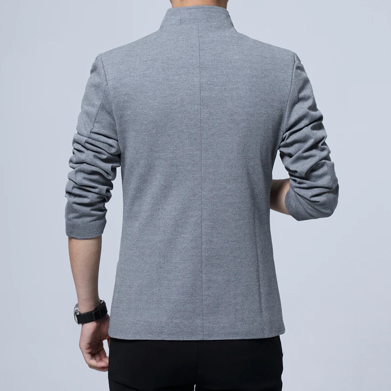 Stand Collar Slim Fit Blazers Jacket