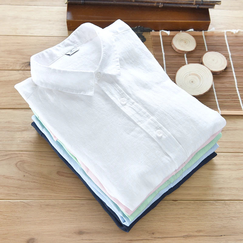 Unisex 100% Linen Long-Sleeved Shirt