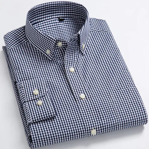 Plaid Cotton Dress Shirt