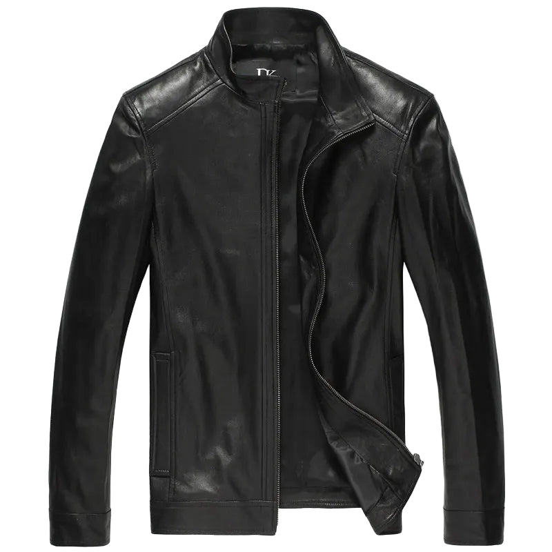 Black Genuine Sheepskin Leather Jacket