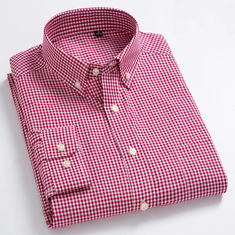 Plaid Cotton Dress Shirt