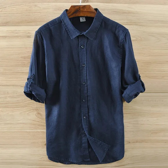 Unisex 100% Linen Long-Sleeved Shirt