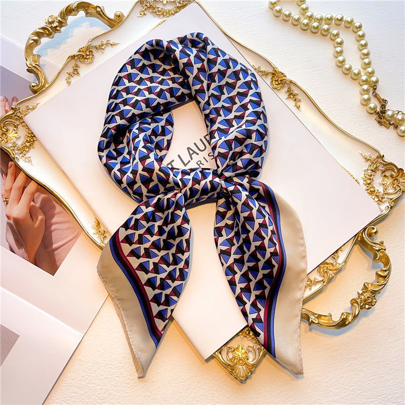 Elegant Floral Silk Scarf - Square