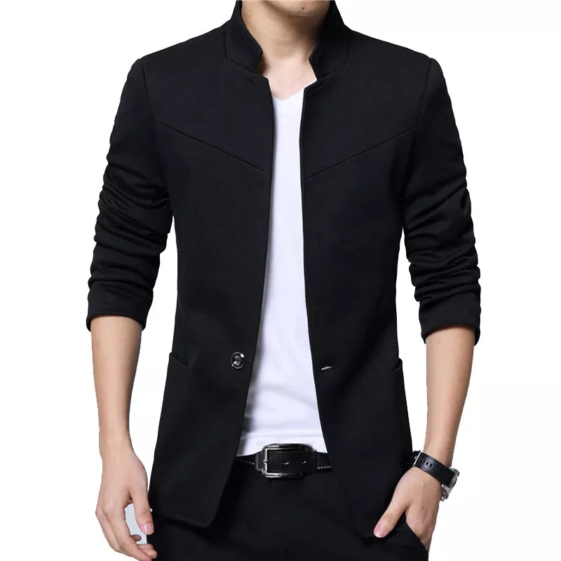 Stand Collar Slim Fit Blazers Jacket