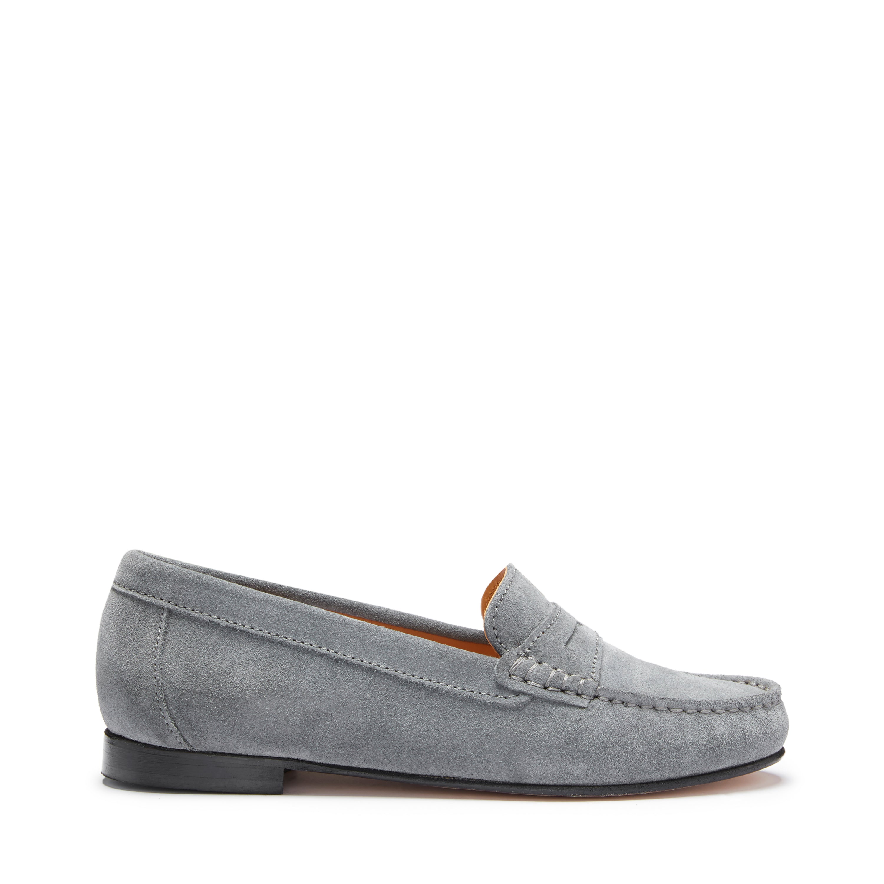 Penny Loafers Leather Sole - Slate Grey Suede