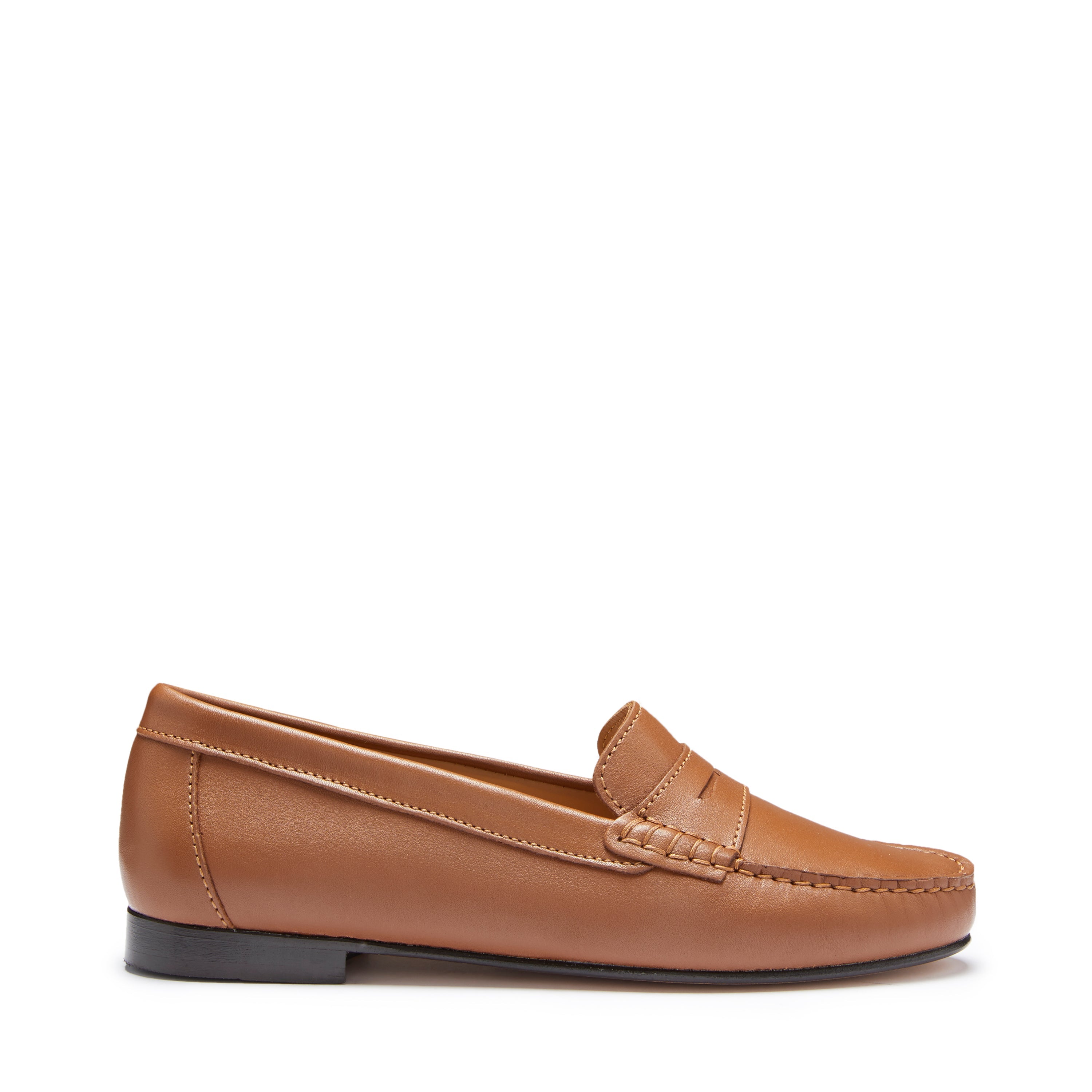 Penny Loafers Leather Sole - Tan Leather