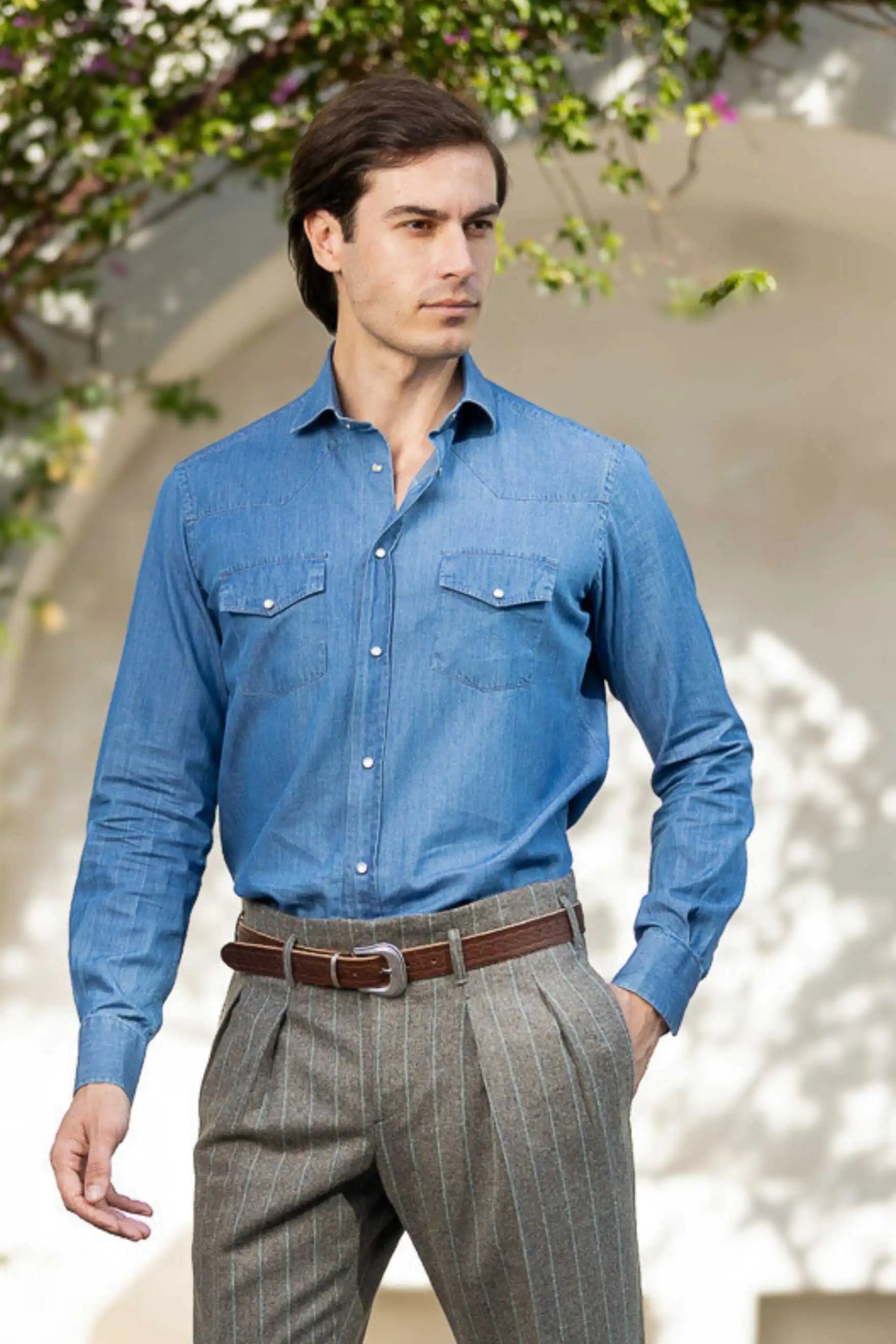 100% Cotton Blue Denim Shirt