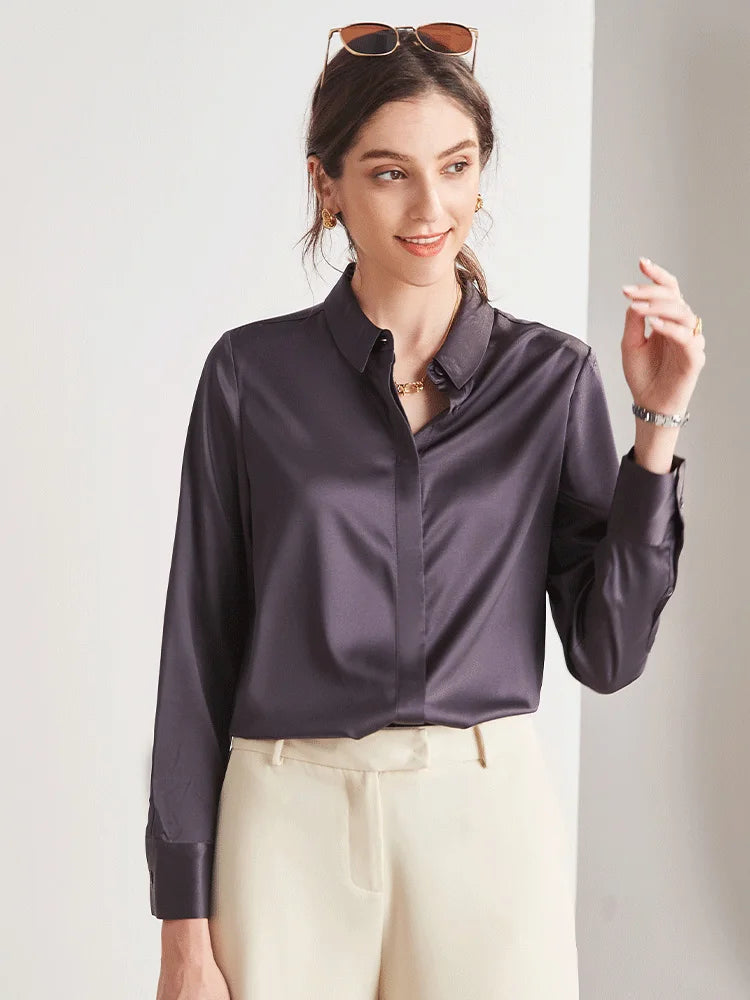 Silk Blend Blouse Shirt
