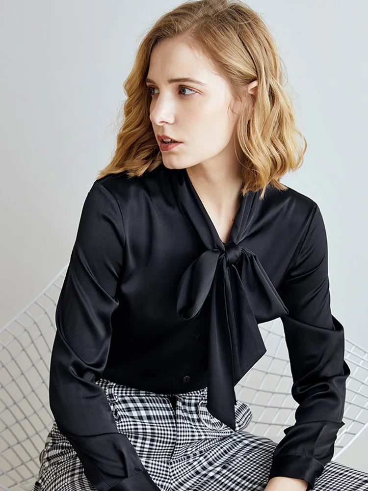 Silk Blouse with Bow