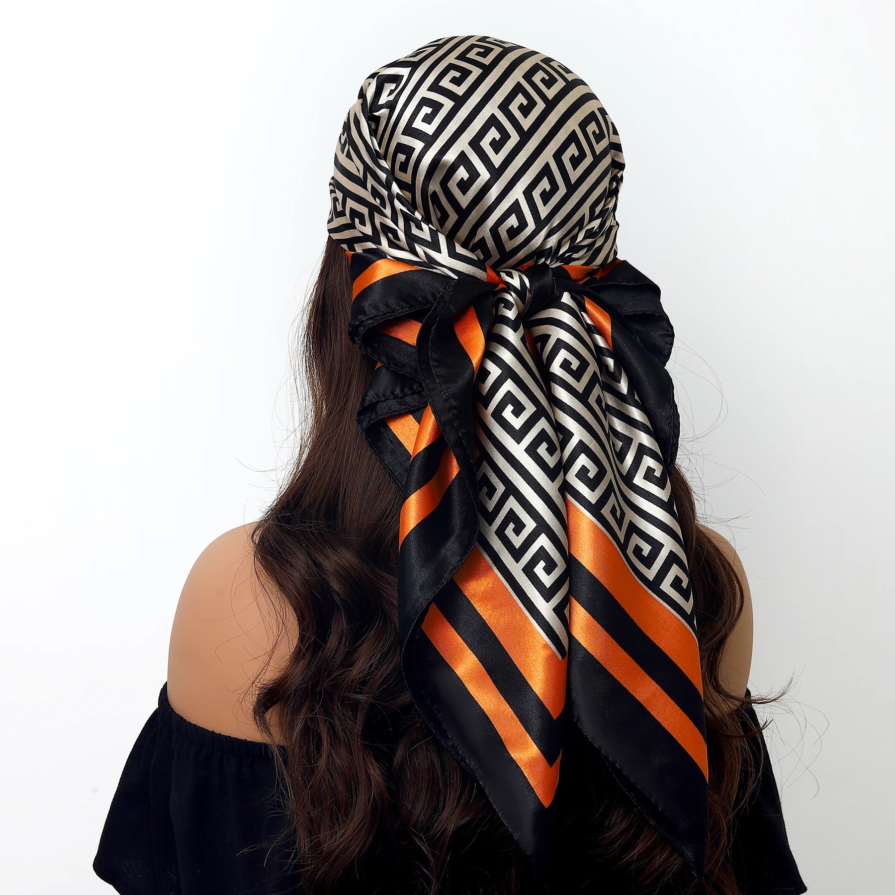 Colorful Silk-Feel Square Scarf