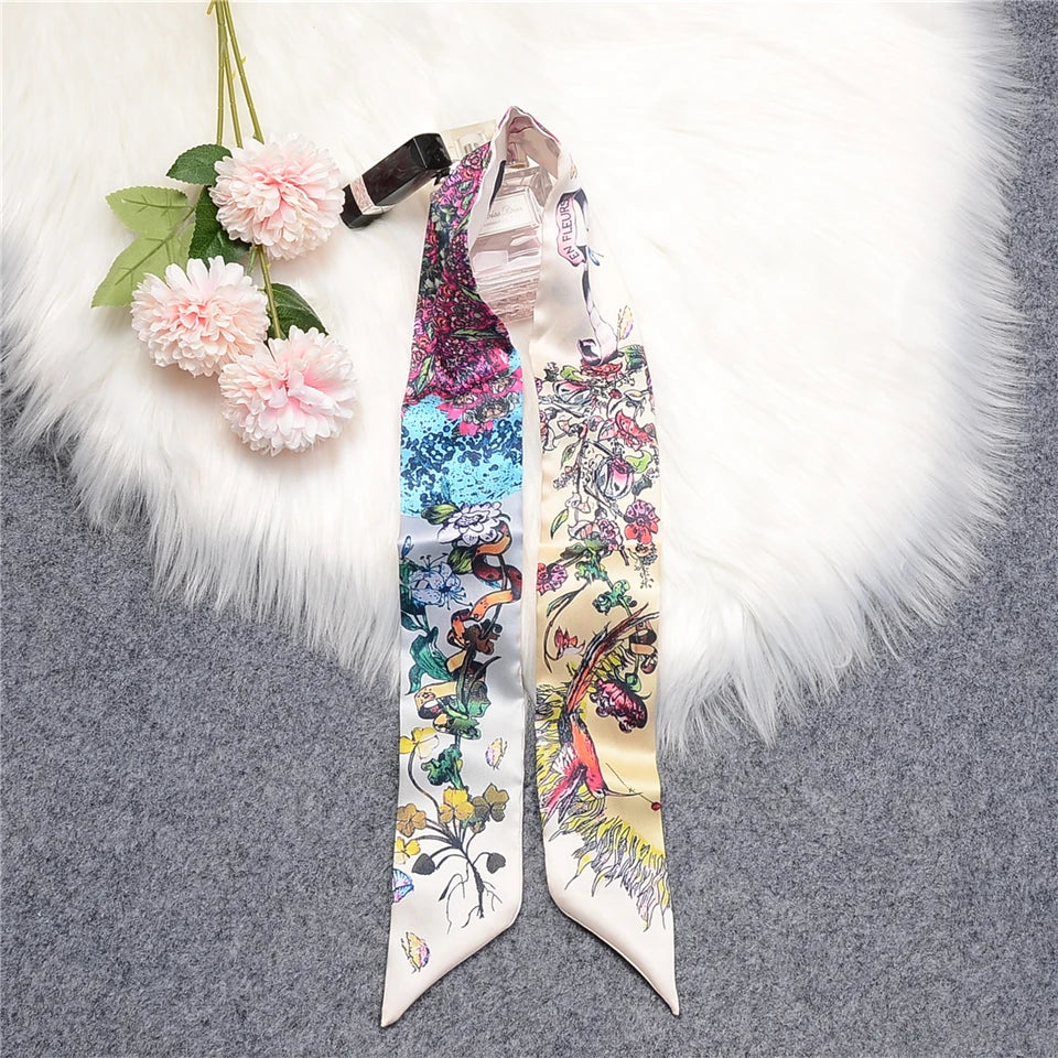 Tropic Affair Silk Skinny Scarf
