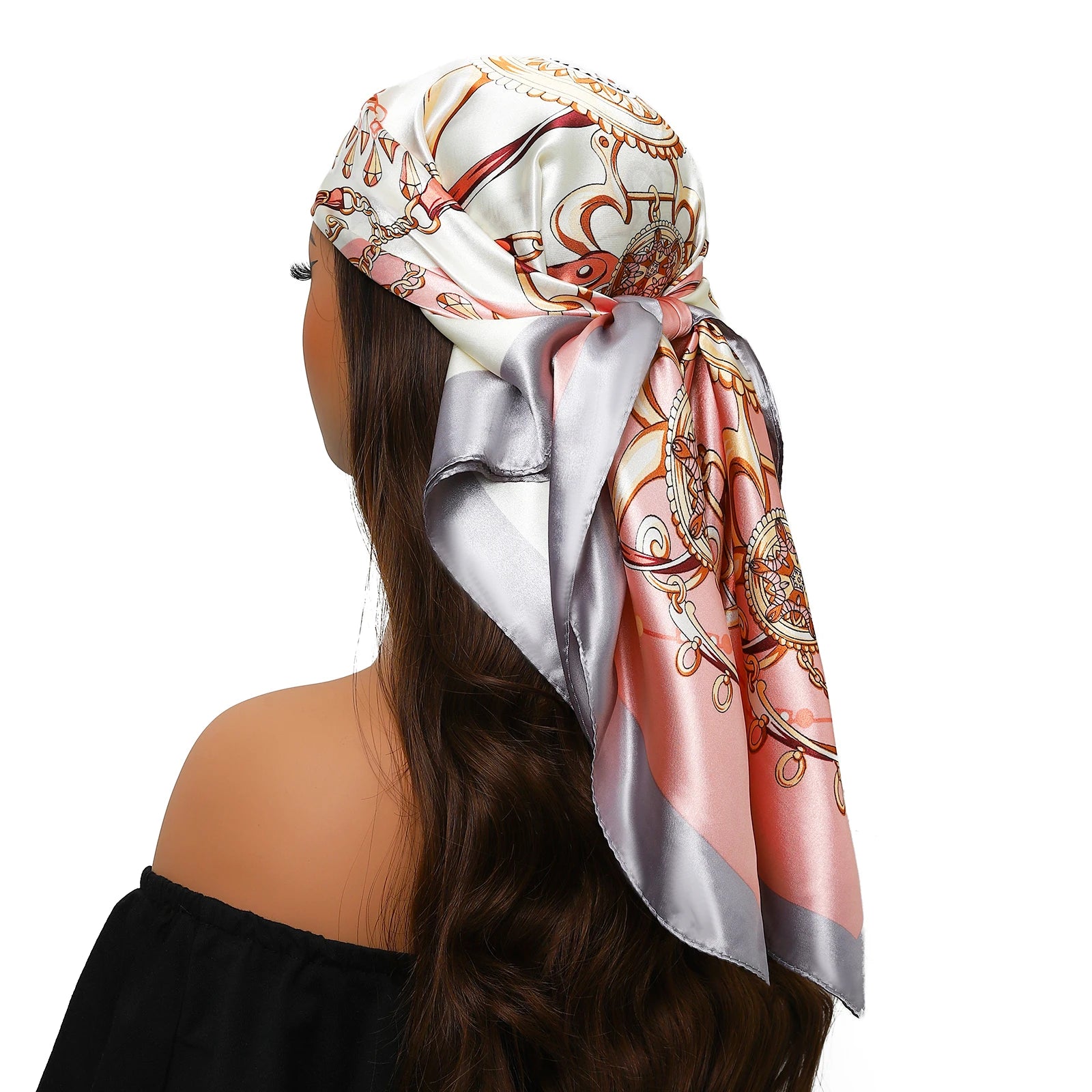 Colorful Silk-Feel Square Scarf