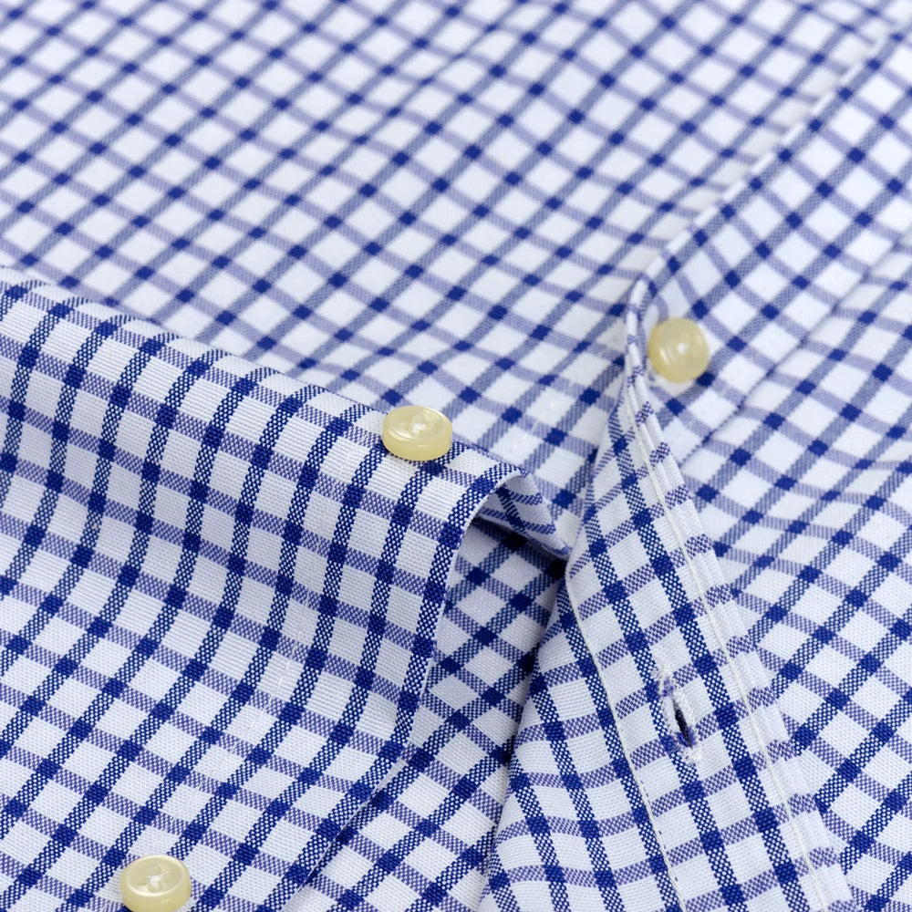 Checked/Striped Cotton Blend Shirt
