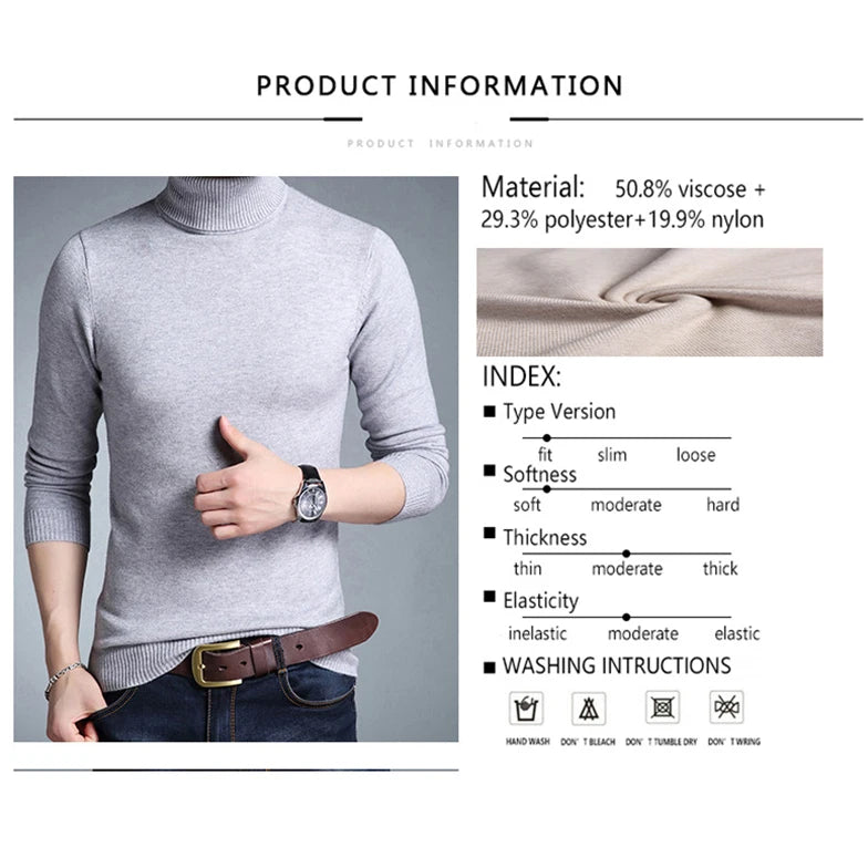 Slim Men's Turtleneck Sweater