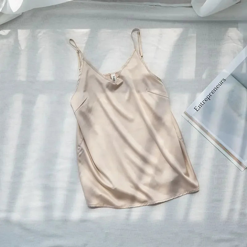 Satin Spaghetti Strap Tank Top