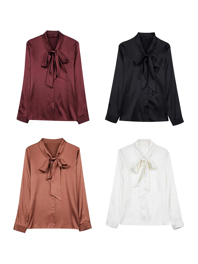 Silk Blouse with Bow