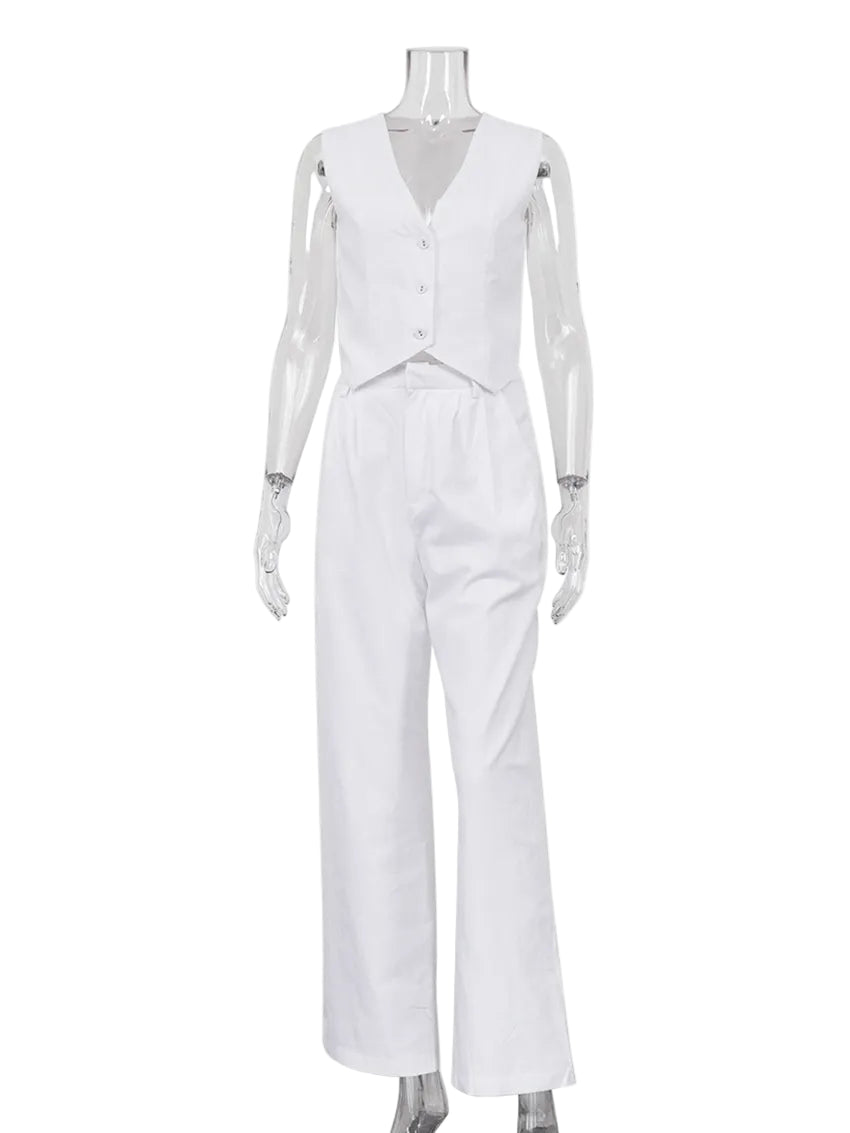 Summer Linen Two Piece Set for Women