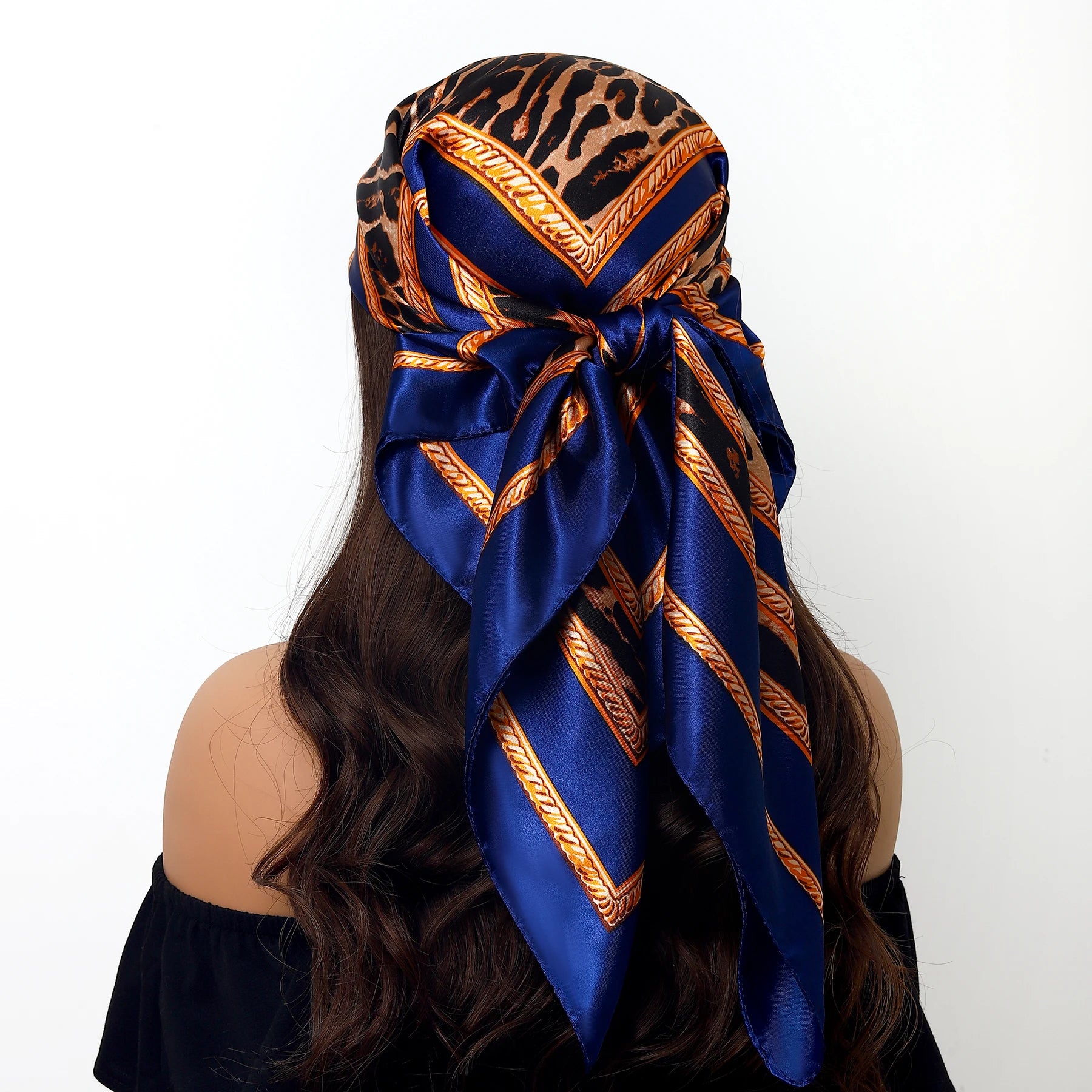 Colorful Silk-Feel Square Scarf