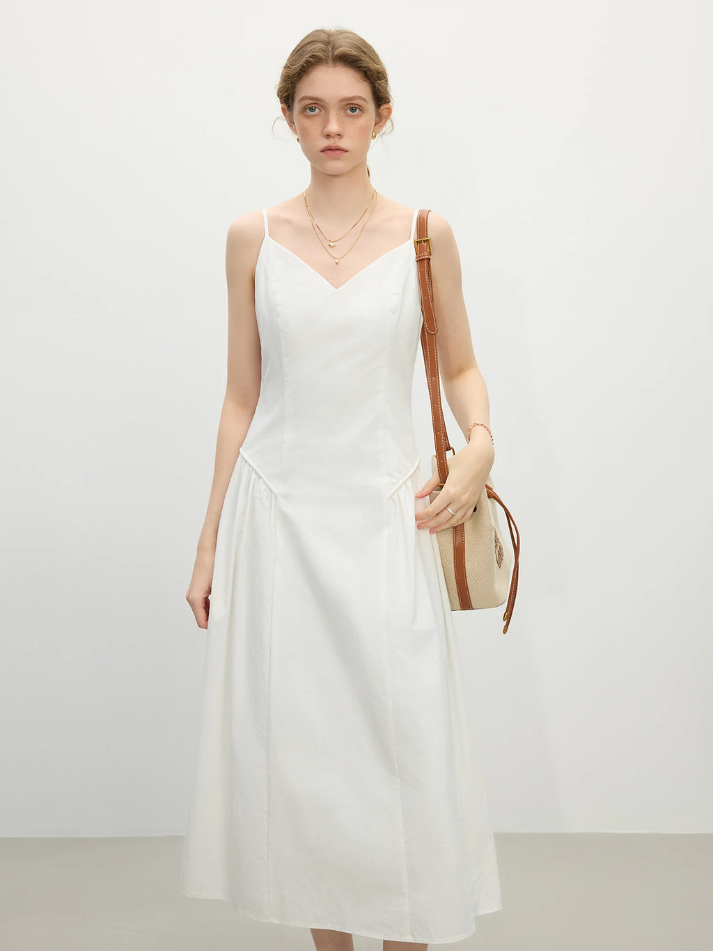 Strappy Cotton A-Line Dress