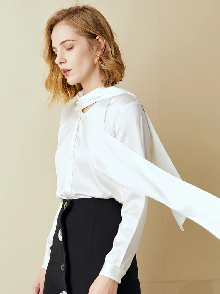 Silk Blouse with Bow