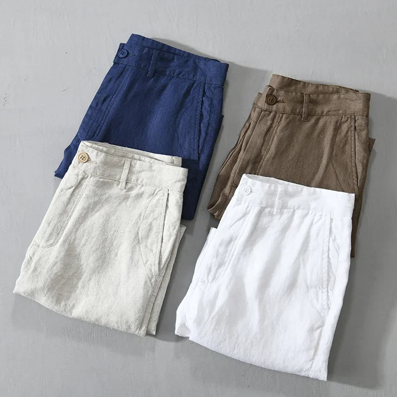 Pure Linen Casual Shorts