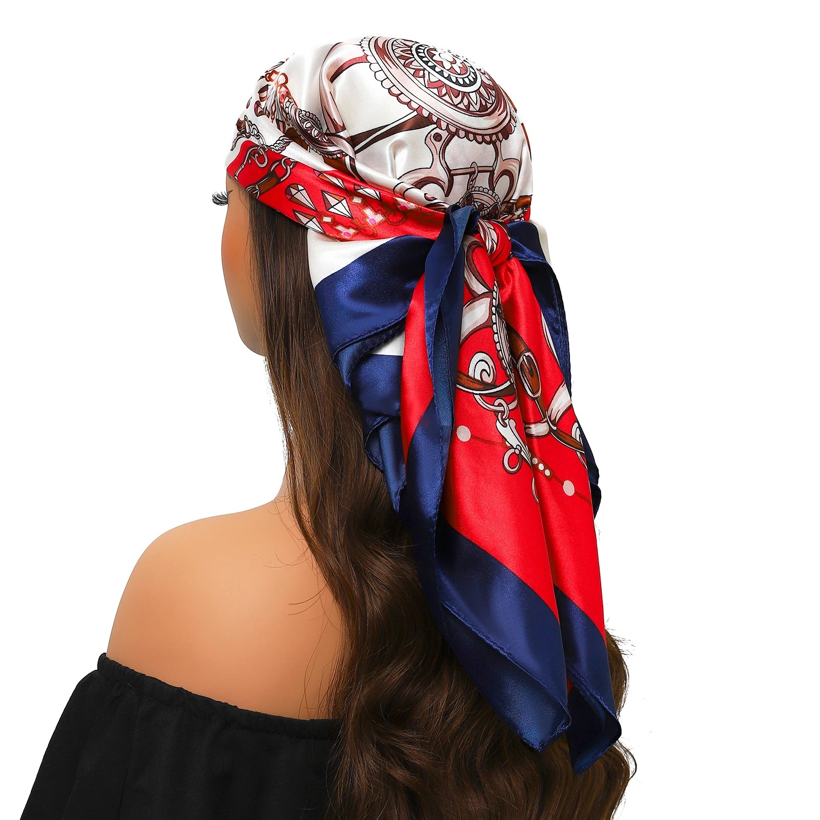 Colorful Silk-Feel Square Scarf