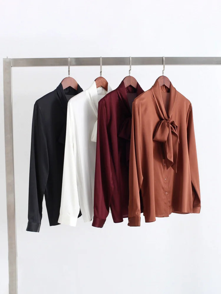 Silk Blouse with Bow