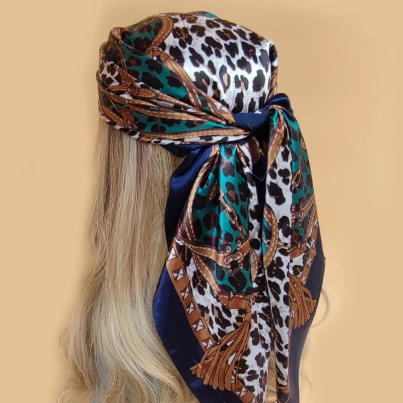 Colorful Silk-Feel Square Scarf