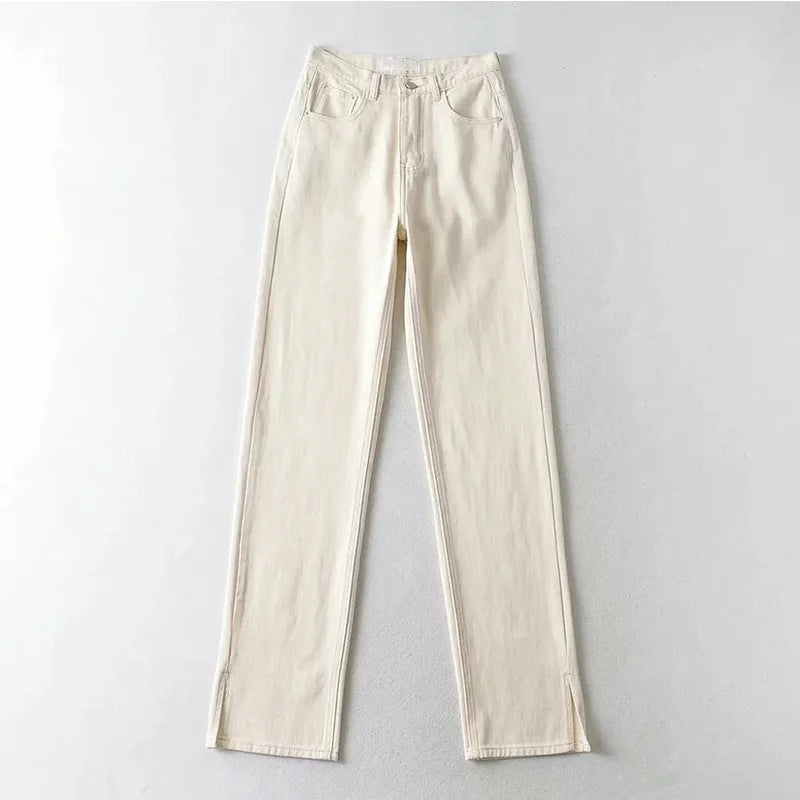 Washed Boyfriend Denim Jeans Women