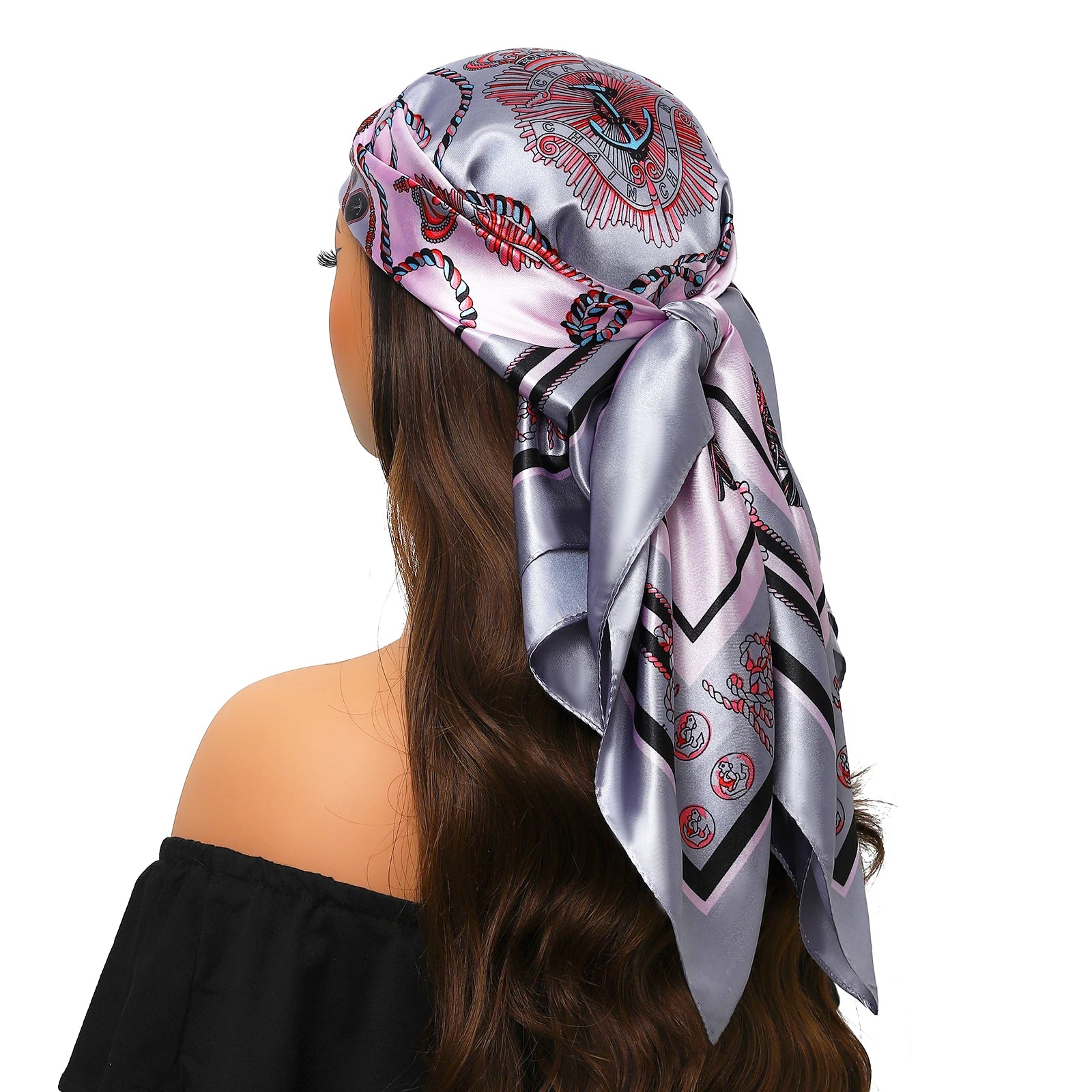 Colorful Silk-Feel Square Scarf
