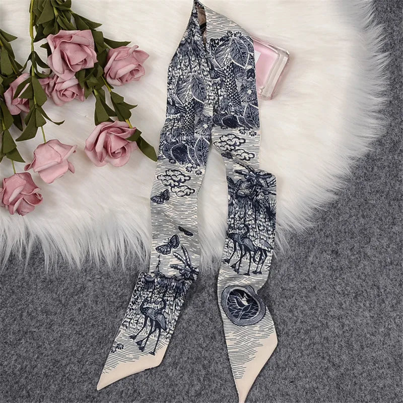 Tropic Affair Silk Skinny Scarf
