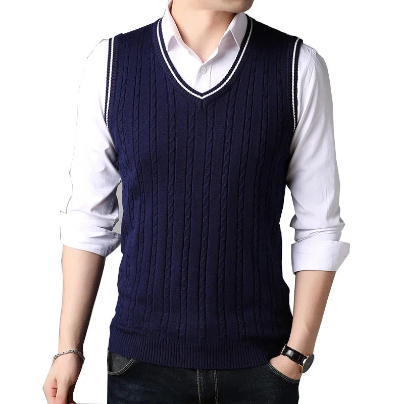 Slim Knit V-Neck Sweater Vest