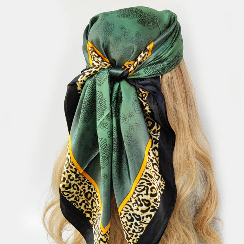 Colorful Silk-Feel Square Scarf