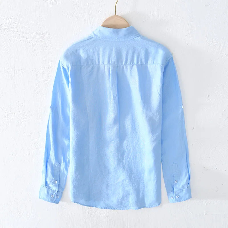 Unisex 100% Linen Long-Sleeved Shirt