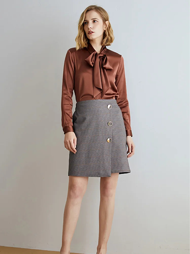Silk Blouse with Bow