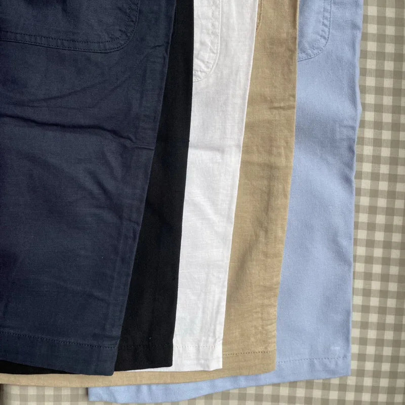 Cotton/Linen Blend Casual Shorts