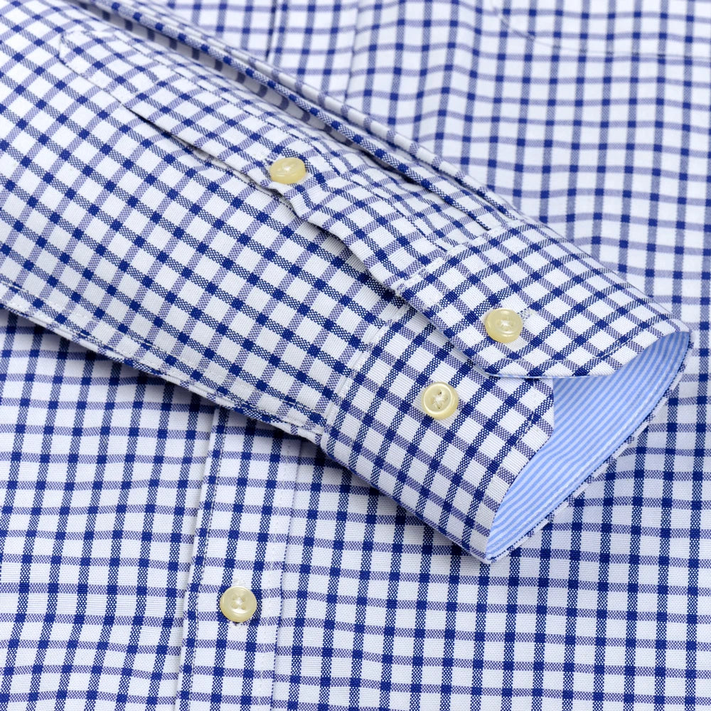 Checked/Striped Cotton Blend Shirt