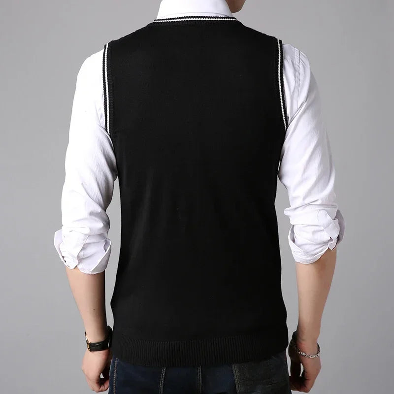 Slim Knit V-Neck Sweater Vest