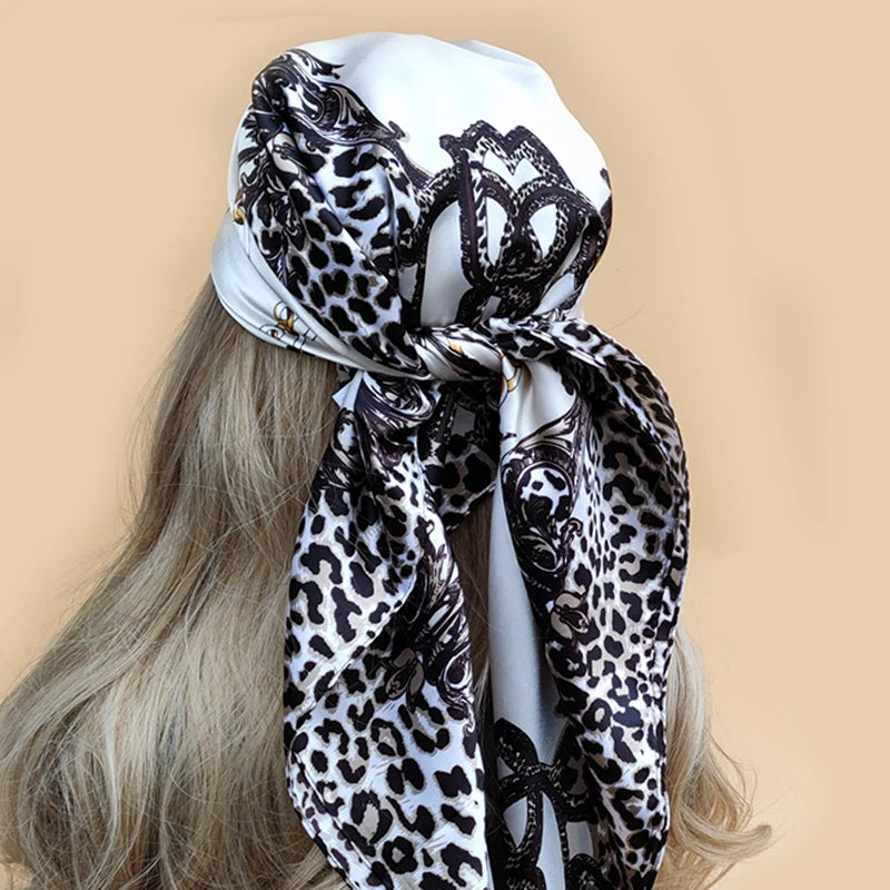 Colorful Silk-Feel Square Scarf