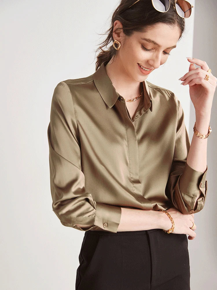 Silk Blend Blouse Shirt