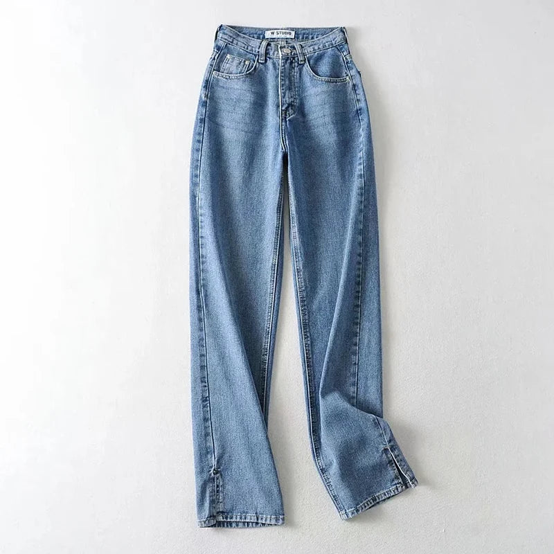 Washed Boyfriend Denim Jeans Women