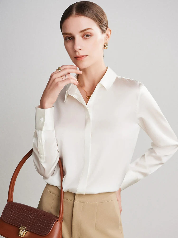 Silk Blend Blouse Shirt