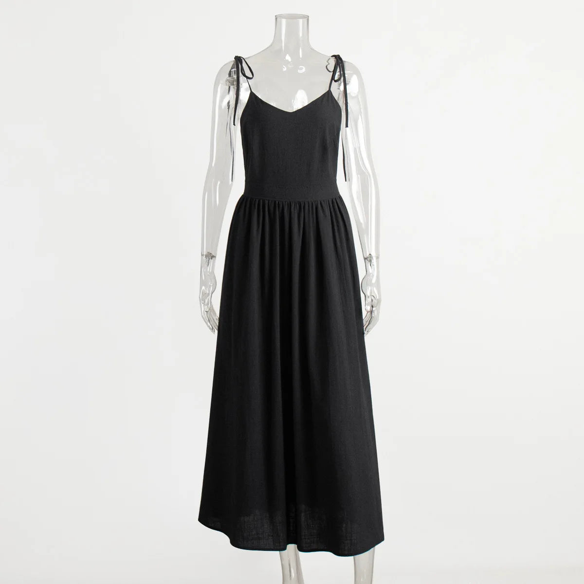 Strappy Open Back Cotton Dress